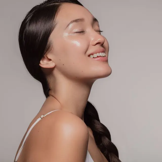 Woman with smooth, healthy-looking skin
